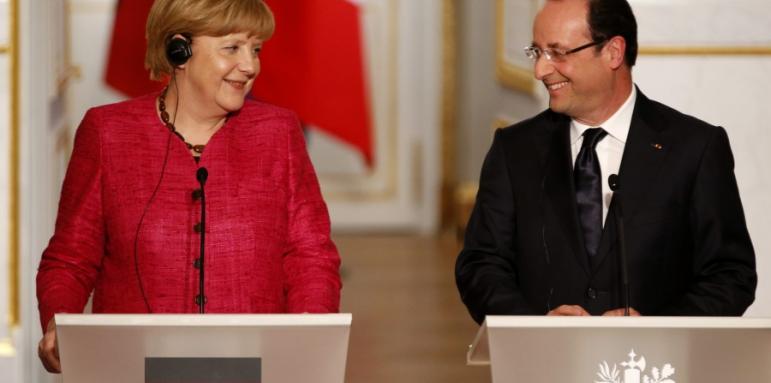 Меркел и Оланд искат еврозоната да има президент