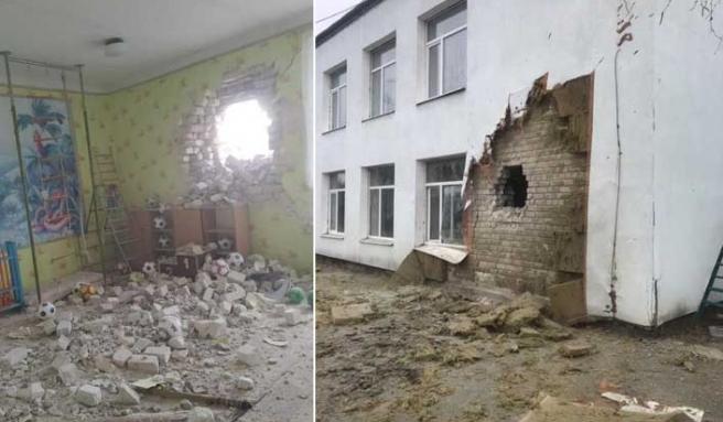 Артилерия обстрелва детска градина край Донецк, чие дело е атаката