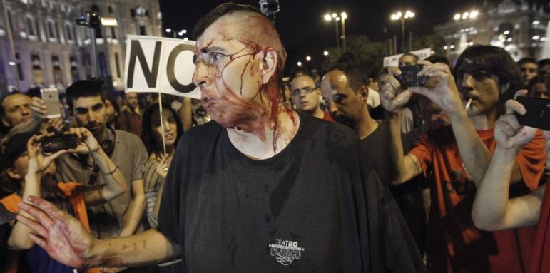 Протестиращи поискаха оставката на испанския премиер