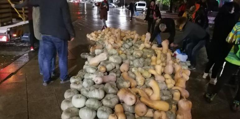 Изсипаха тикви пред Народното събрание
