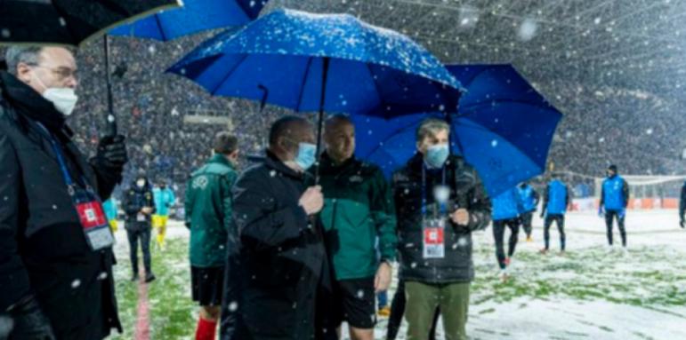Сняг провали ключов мач от Шампионска лига