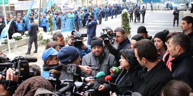 Миньори протестираха в София за въгледобивната енергетика